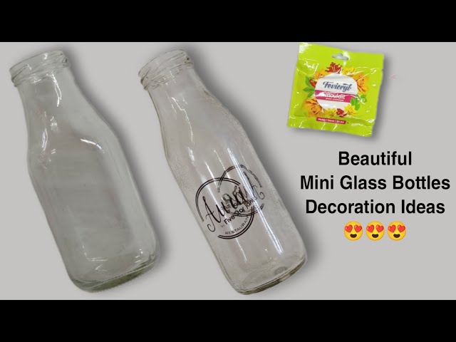 Mini Glass Bottle Art, Easy Bottle Decoration Ideas