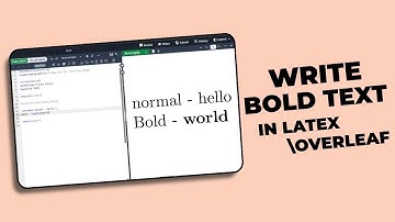 How to Write BOLD Text in LatexOverleaf