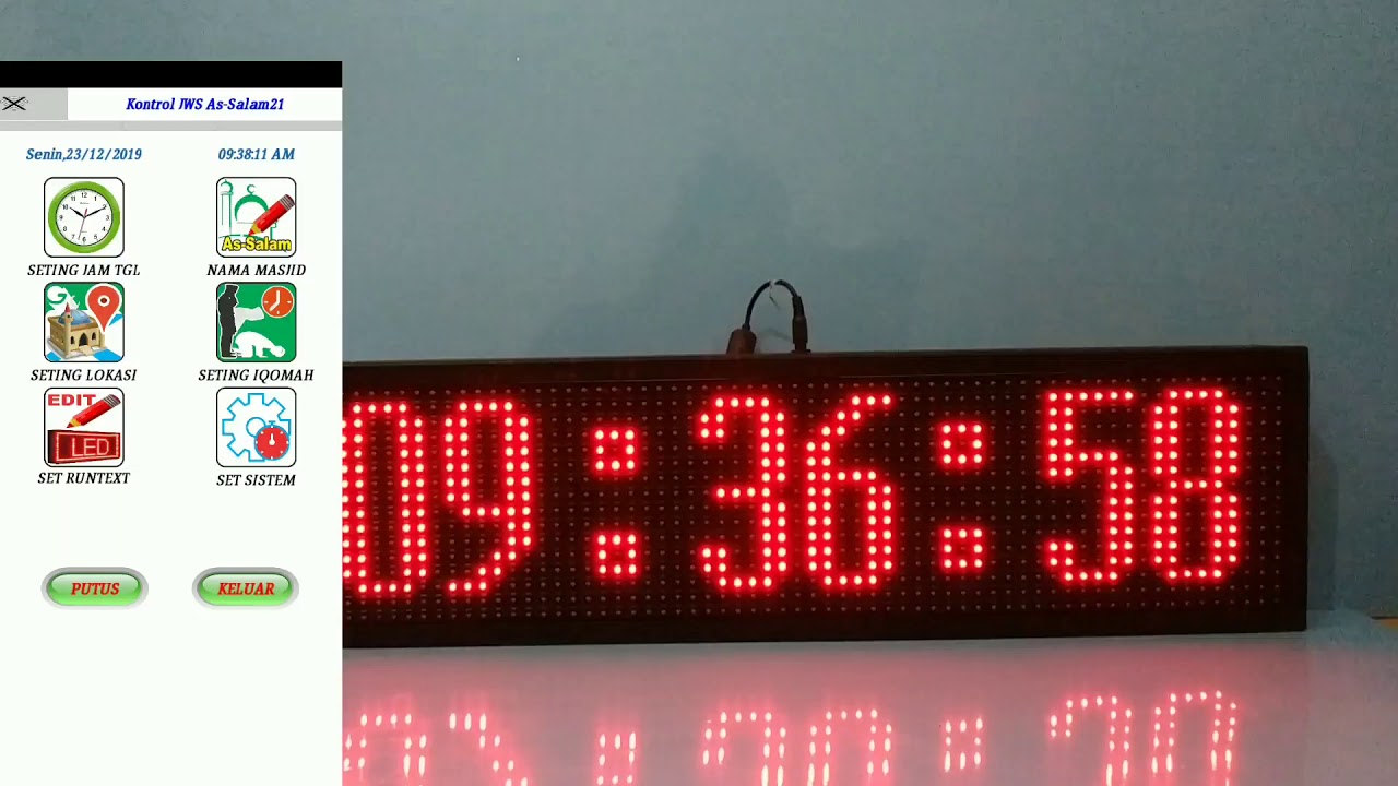 Cara setting jam masjid digital running text YouTube