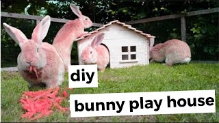 this bunny playhouse is made out of free pallet wood.