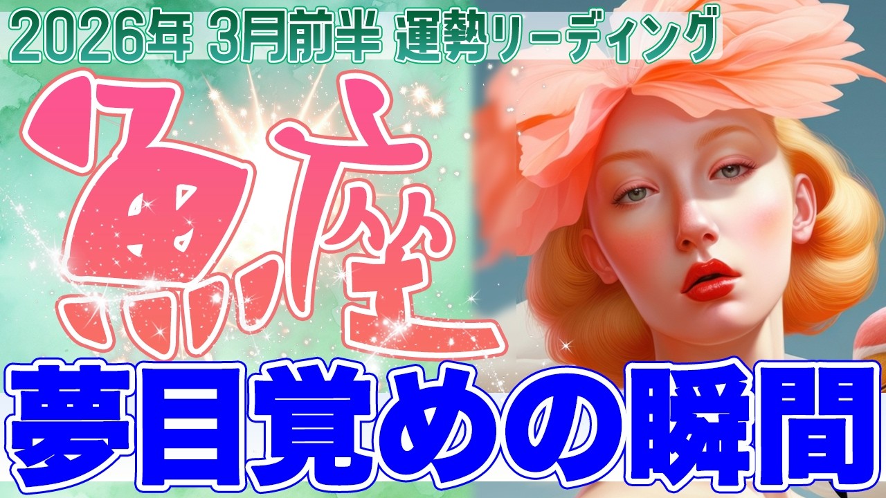 『3月15日までに見て‼️』🌊魚座♓️眠っていた夢が動き出す✨本来の自分で未来を創る【2026年3月前半タロットリーディング】