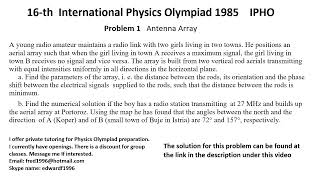 16-th International  Physics Olympiad 1985 IPHO Problem 1. Electromagnetism. Antenna Array.