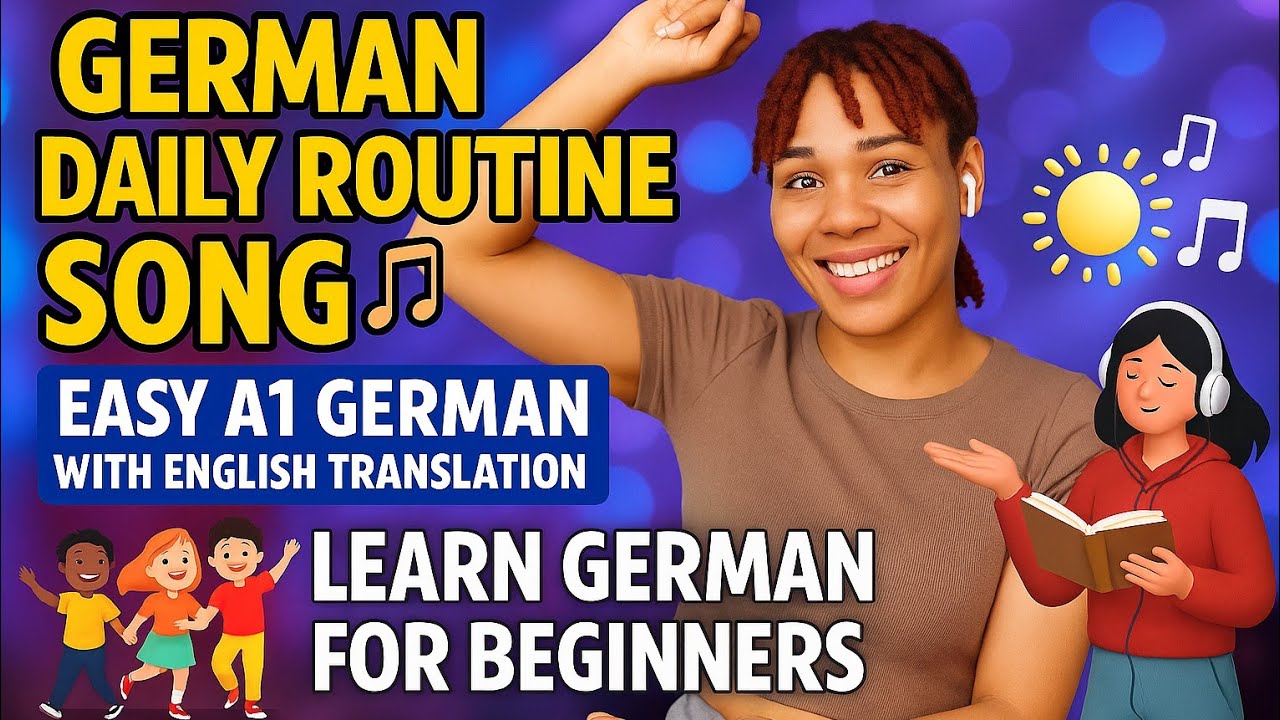 German Daily Routine Song 🎵 | Easy A1 German with English Translation | Learn German for Beginners