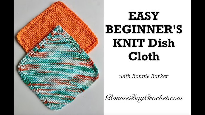 Free & Easy knitted dishcloth pattern for beginners [+video instruction]