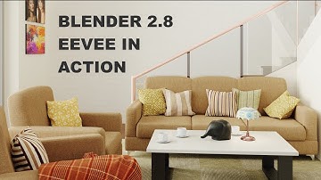 blender 2.8 Interior desing - Living room (eevee scene demo)