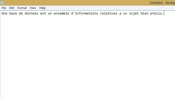 LES BASES DE DONNEES - 1 - Introduction