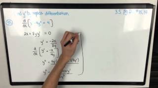 Implicit Differentiation w/ 2nd Derivative Ex 1