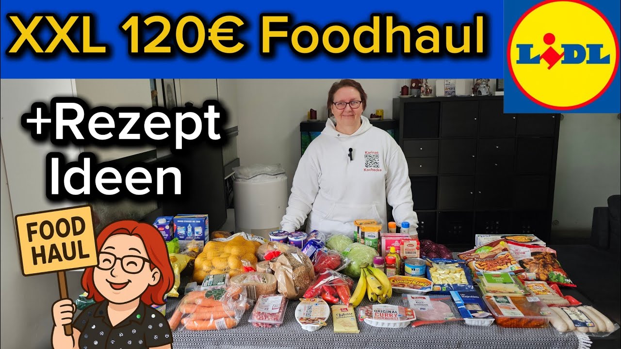 XXL Lidl Food Haul für 120 € | Großeinkauf + Rezept Ideen & Testprodukte 