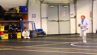 D does his test for Yellow Belt - kata itch