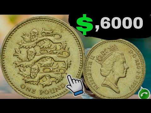 One Pound 1997 Coin Value $6000 England One Pound Three Lion Elizabeth 2