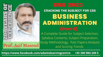 CSS Business Administration (Part - 2)