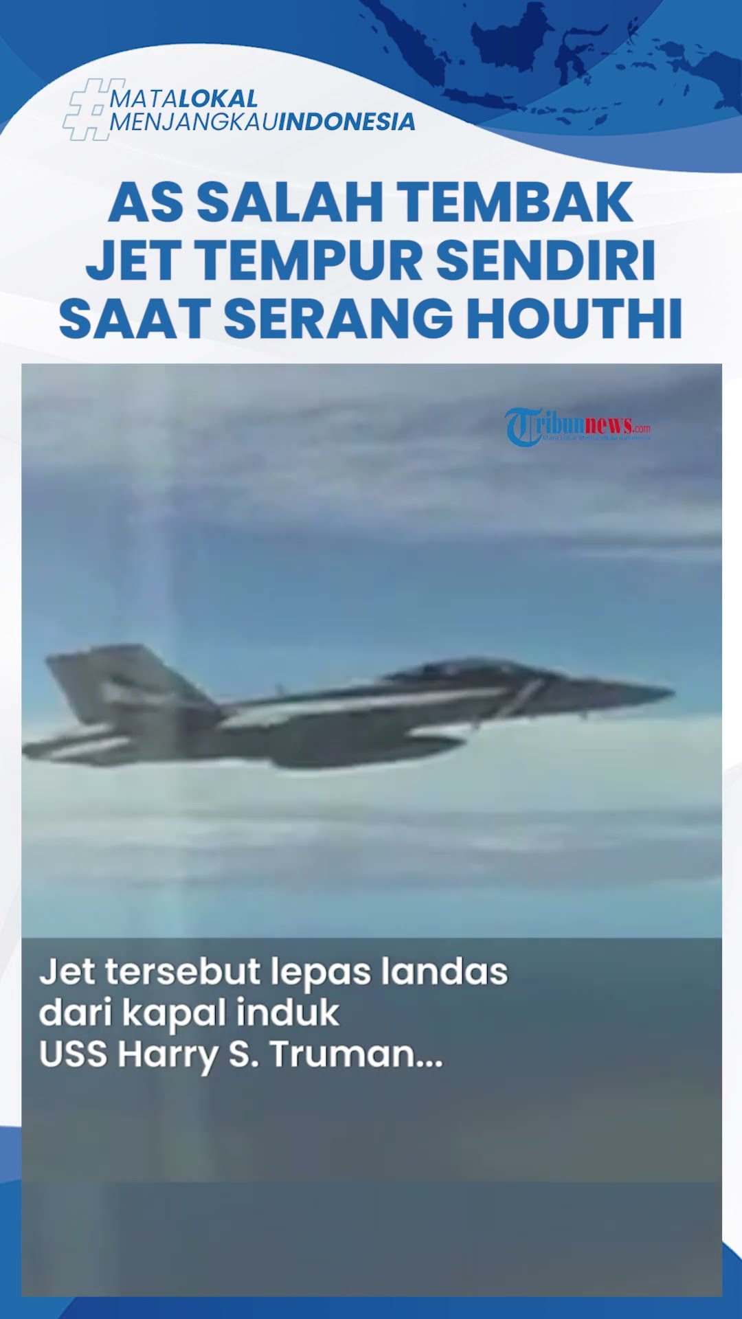 Gara-gara Salah Tembak, Pesawat Tempur AS Jatuh di Laut Merah saat Hendak Serang Houthi Yaman