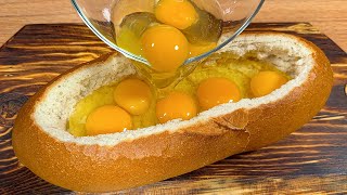 Yumurtayı ekmeğin üzerine dökün ve sonuç inanılmaz olacak! 🔝 5 lezzetli tarif!
