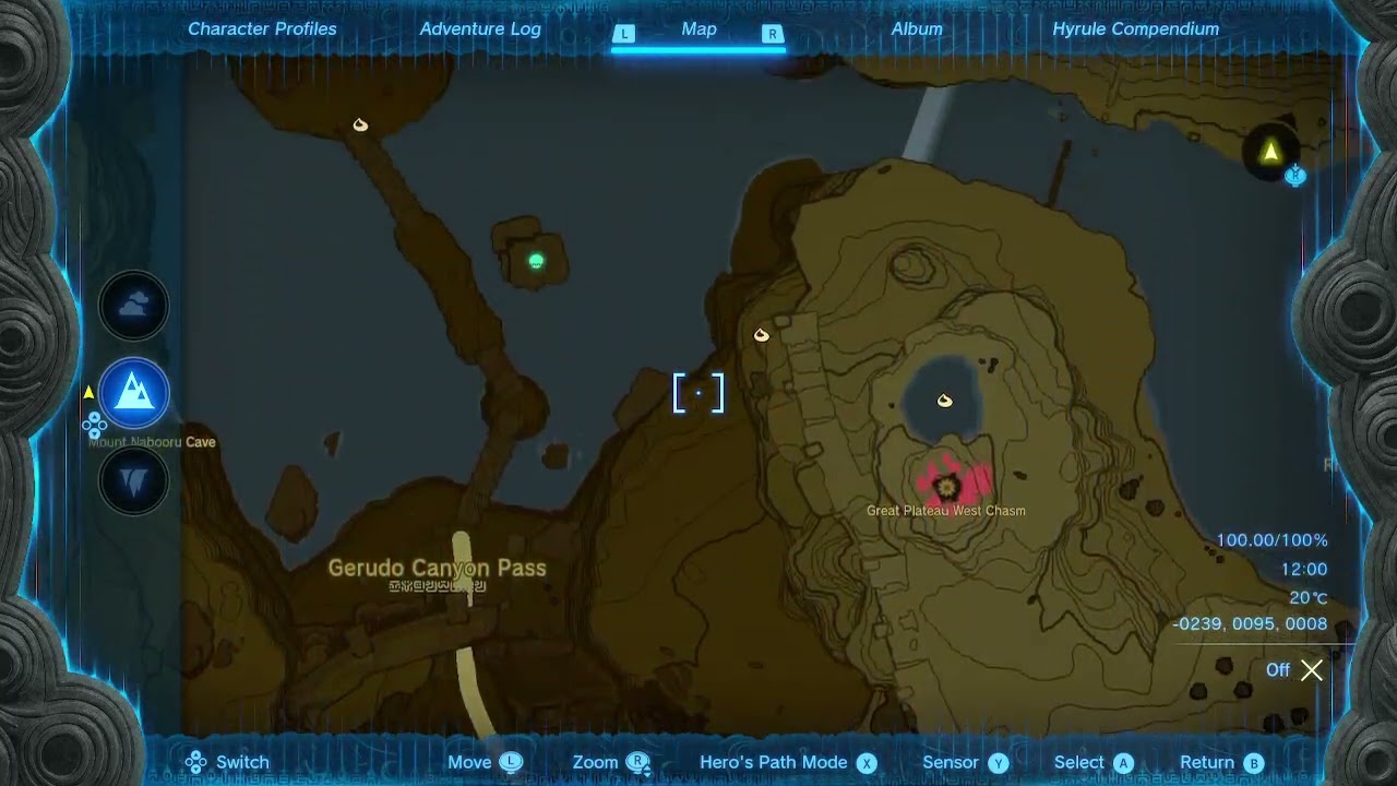 The Legend of Zelda: Breath of the Wild map shows a path to every