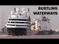 The thrill of large ships maneuver in a bustling waterway shipspotting ships containership