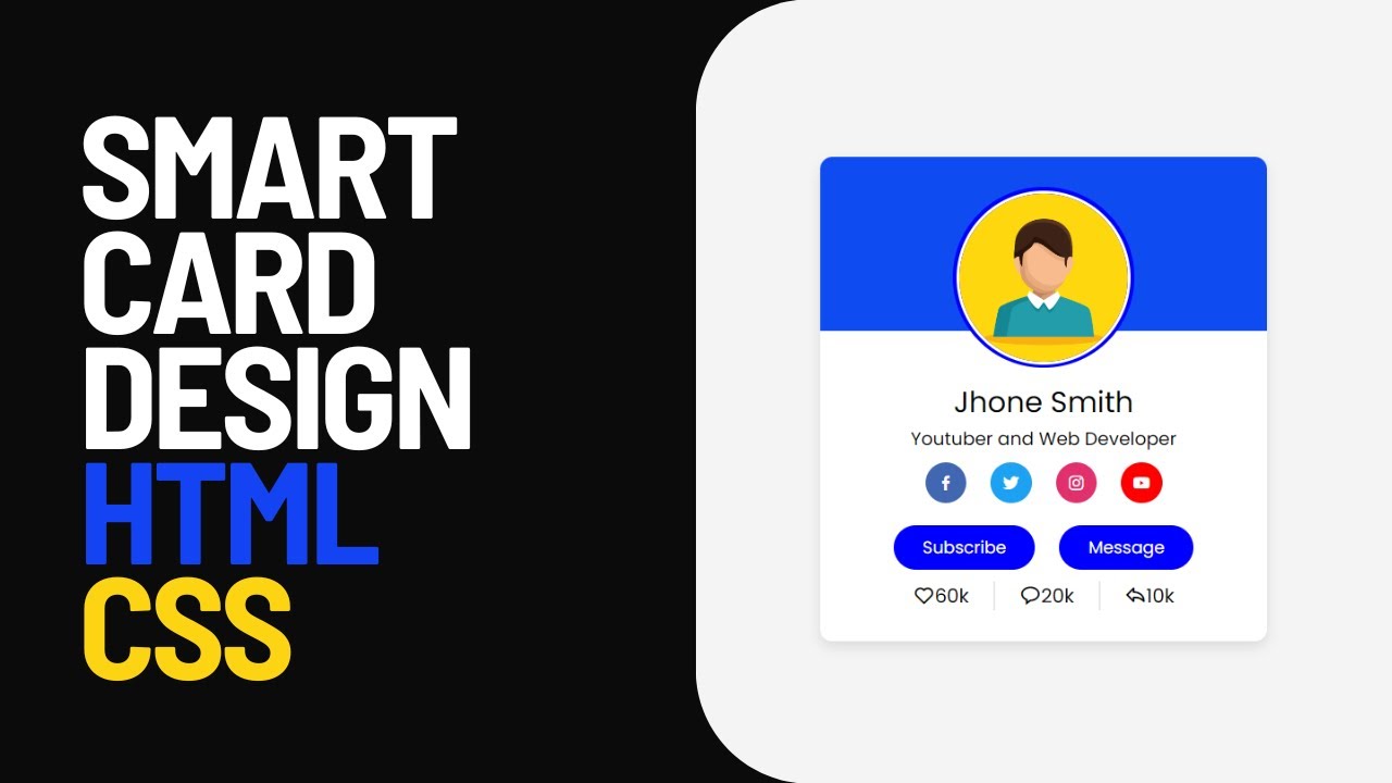 Profile Card UI Design Using HTML & CSS - YouTube
