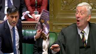 Furious Speaker erupts at Rishi Sunak and cuts him off in PMQs for breaking Commons rules