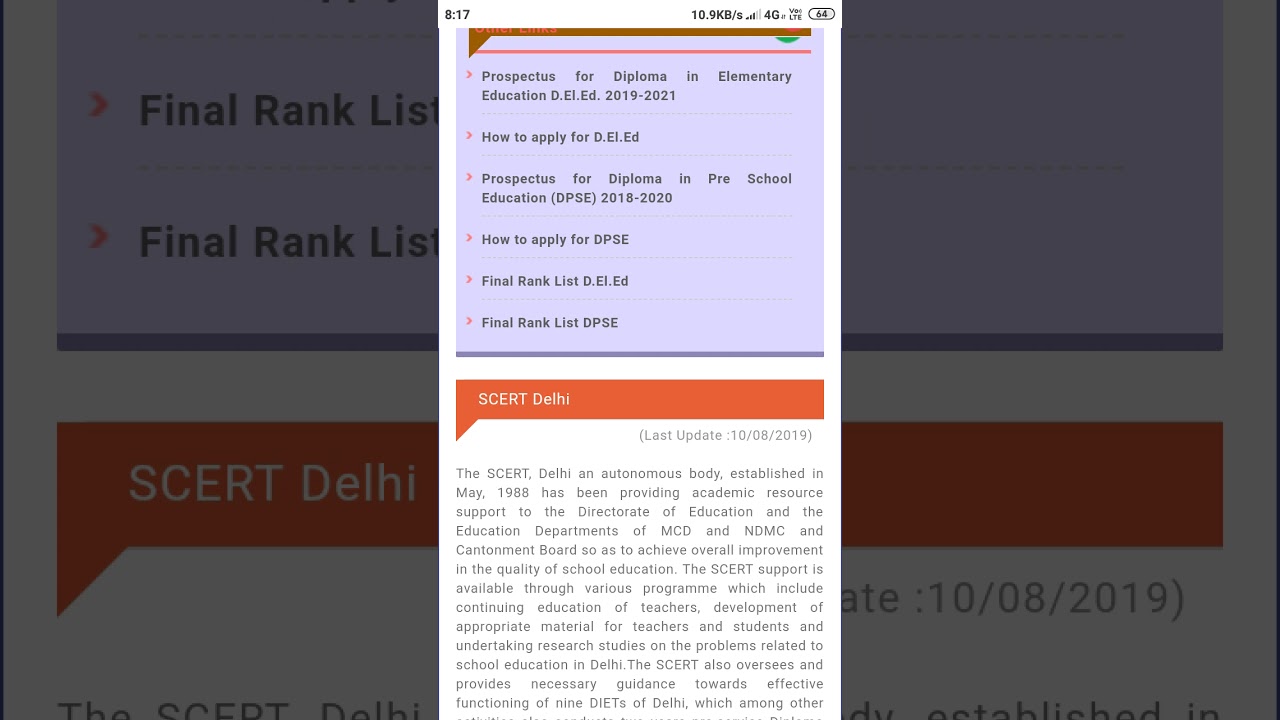 Delhi Diet D el ed seventh allotment list out Admission 2019. Teach and learn
