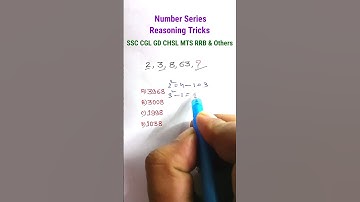 Series| Missing Number Series| Reasoning Classes| Reasoning for SSC MTS CGL GD CHSL| #shorts