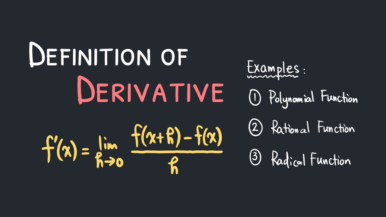 Definition of Derivative for Polynomial, Rational, and Radical Function ...