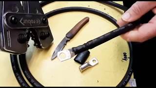 How to crimp a lug on a power cable