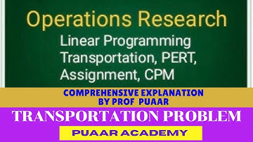 Transportation Problem - 8 Optimal Solution Part 1 of 3
