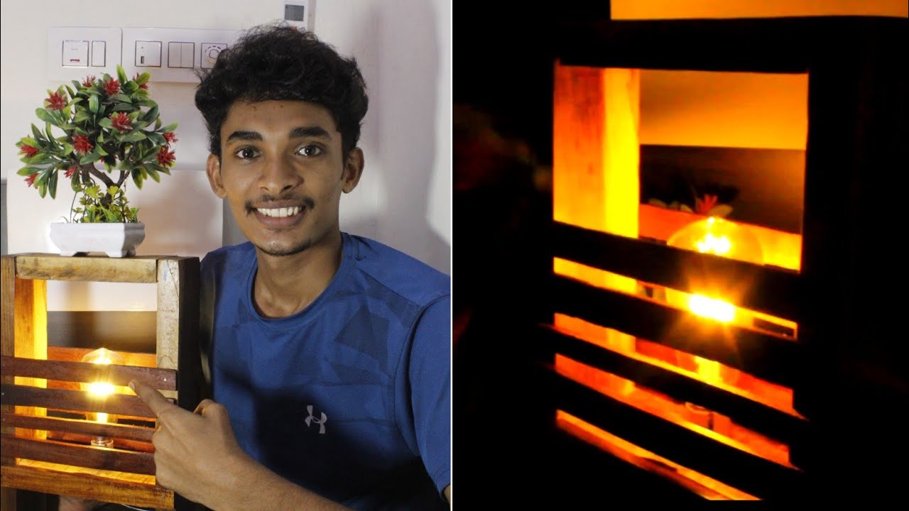 DIY How to Make a Wooden Bed Lamp Malayalam Video Craft With