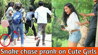 Epic SNAKE chase prank on CUTE GIRLS - INDIAN JERSEY GIVEAWAY || prank in india ||MindlessLaunde