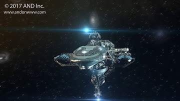 3D Futuristic military spacecraft in deep space travel - 2017 Animations by AND.