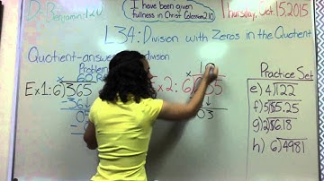 Lesson 34: Division with Zeros in the Quotient