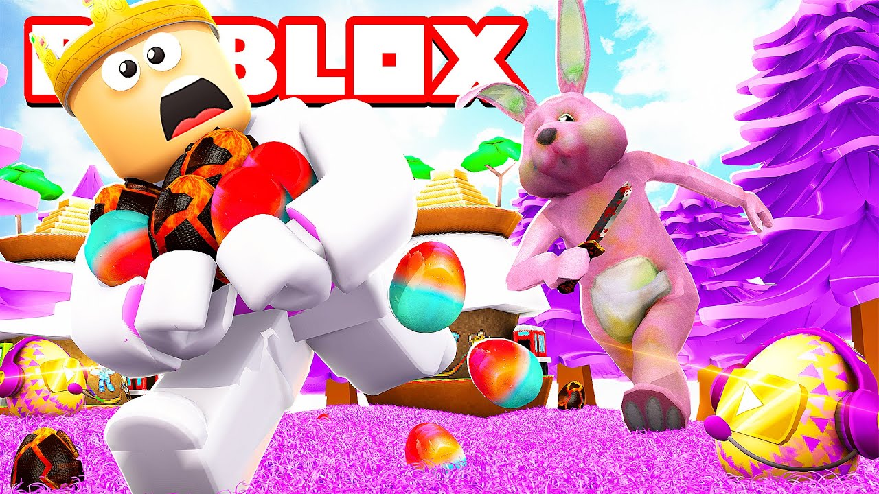 CHASED by a HUGE KILLER EASTER BUNNY!! Roblox Easter Egg Hunt YouTube
