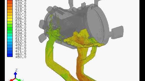 HPDC Simulation   Melt flow with temperature