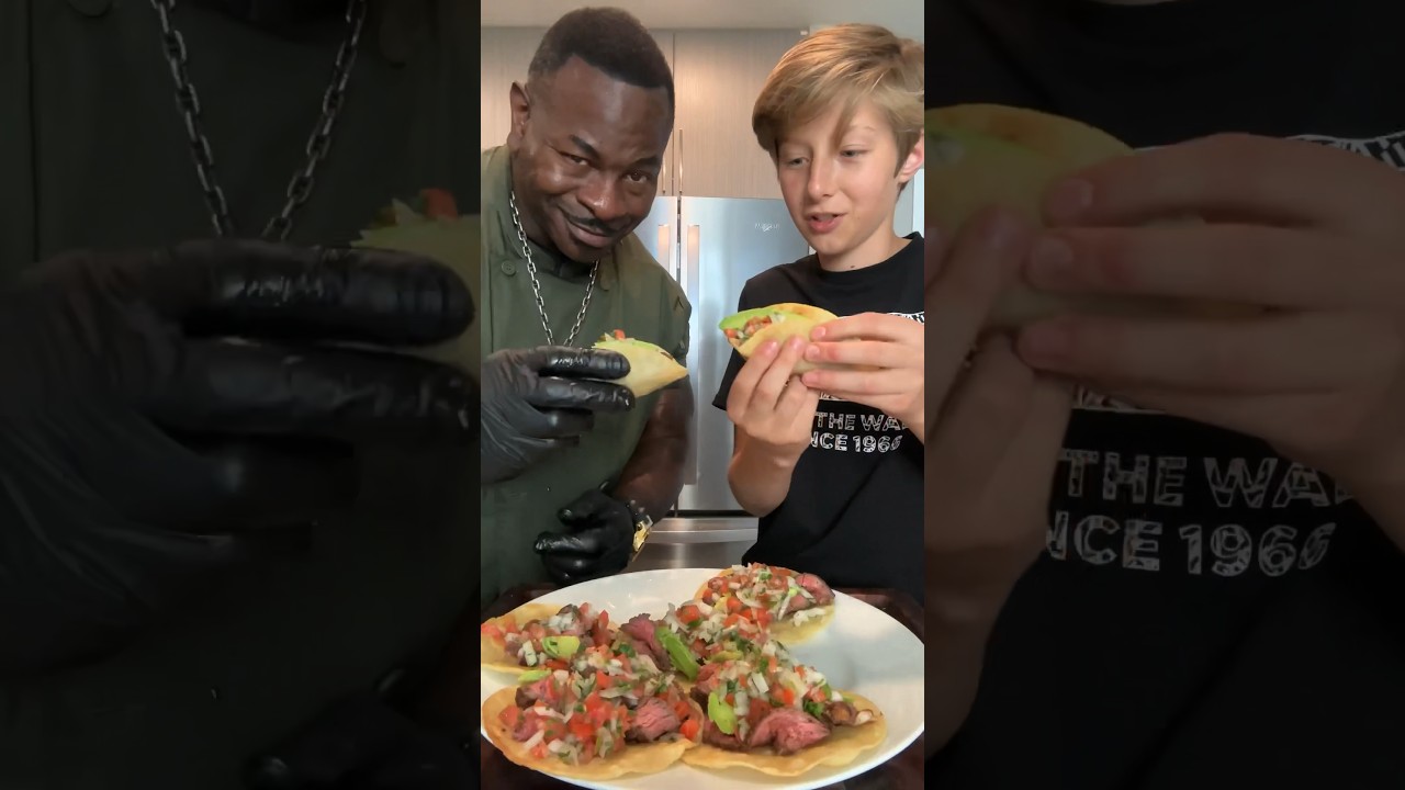 Steak Tacos? w/@ChefRush #shorts #steak #tacos #cooking #food  #recipe #trending #strong #fyp