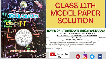 Model paper Class 11 maths Sindh Board Solution - 1