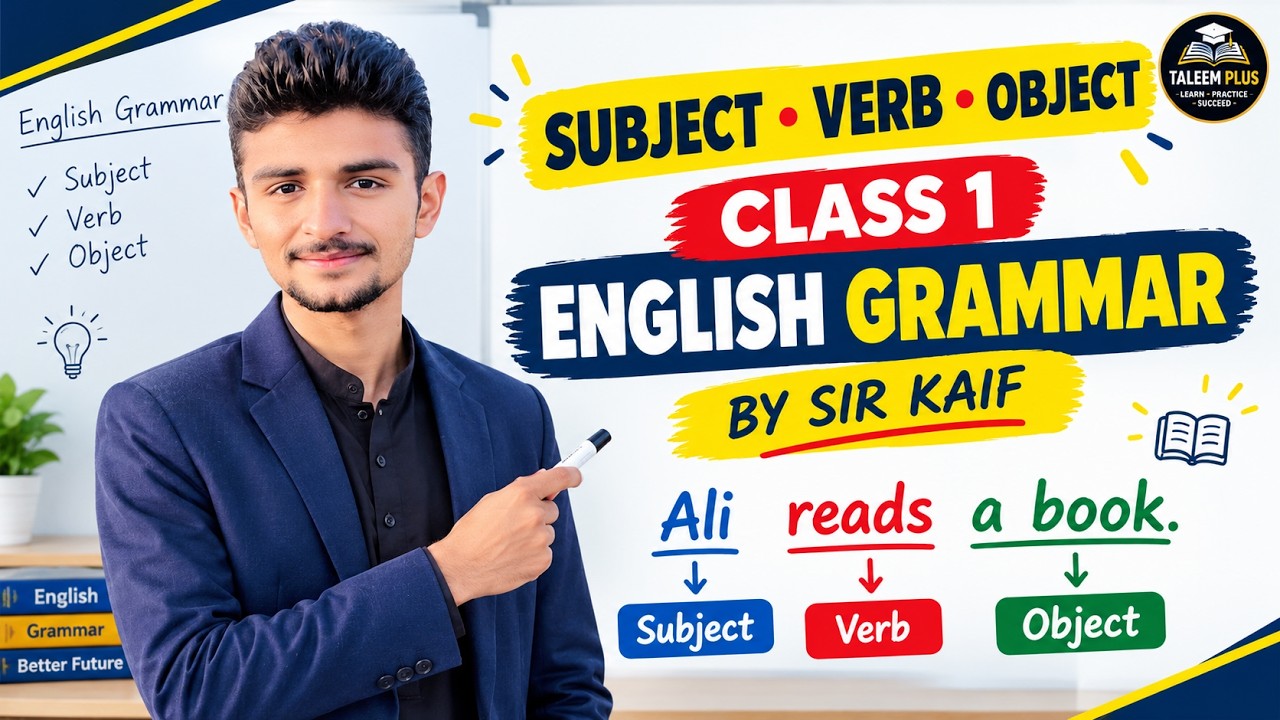Simple Lmp Subject Verb Object in English Grammar | Class 1 | Easy Urdu ...