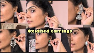 Simple Oxidised earring and hair accessories for women from amazon|Amazon haul|Ramya.