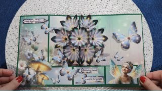 Enchanted Blooming Pop-Up Card With 3D Flowers, Erflies And Fairy