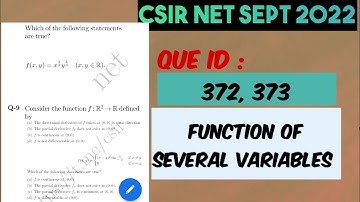 Function of several variables csir net sept 2022 que I