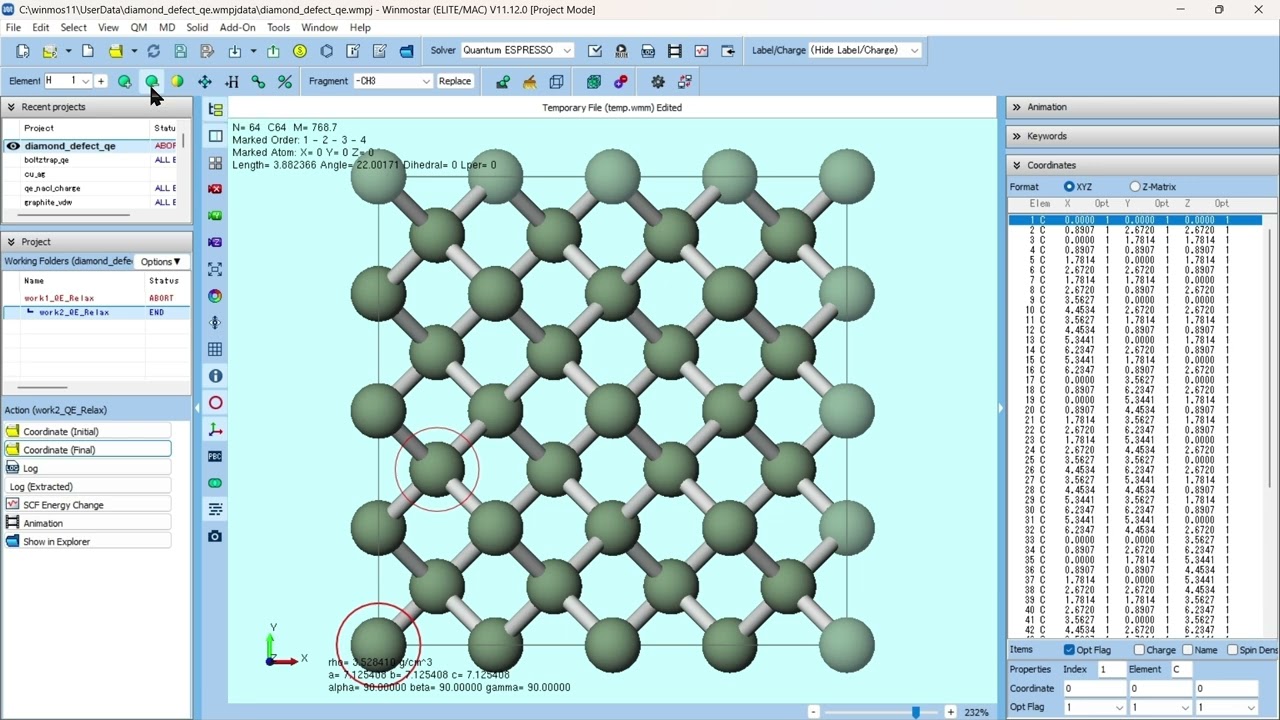 Winmostar V11 Quantum ESPRESSO  Defect Formation Energies (No Audio)