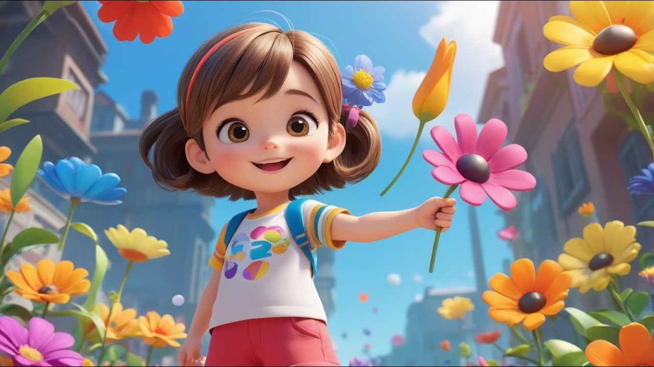 Bloom Time Count – Five Tall Flowers! | Fun Counting Song for Kids | Learn Numbers with Flowers