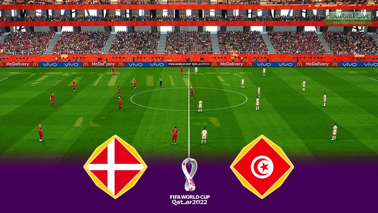 eFootball21 Denmark vs Tunisia • World Cup 2022 Qatar • Realistic Gameplay PES