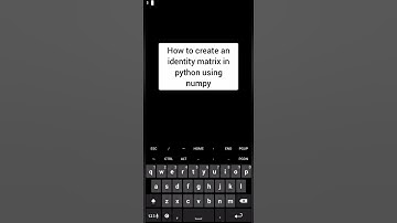 How to create an identity matrix in python using numpy #ai #datascience#linearalgebra #numpy#python