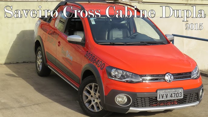 Saveiro Cross, Cabine dupla 2015 na cor laranja bem completa 