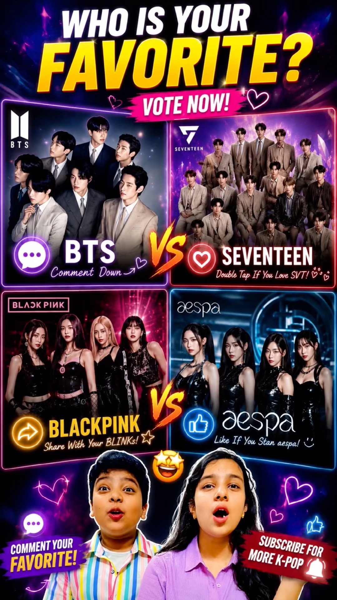BTS vs SEVENTEEN vs BLACKPINK vs aespa 👀 #shorts #kpop #bts