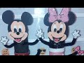 Mickey y Minnie mouse. Manualidades con rollos de papel higiénico. DIY. Decoración para cumpleaños