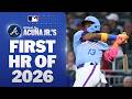 Ronald Acuña Jr.'s first home run of the season is a NO-DOUBTER! 😳 (Stay for the bat flip 😮‍💨)