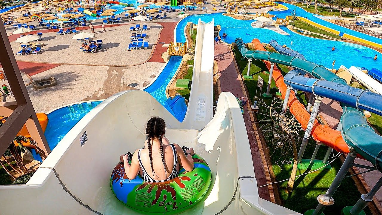 Crazy UpHill Water Slide at Jungle Aquapark / Neverland Hurghada