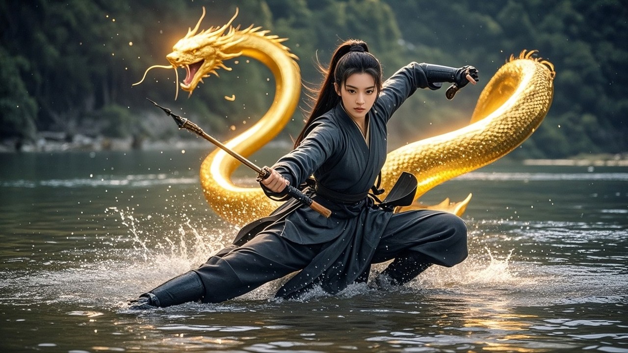 【武俠電影】女孩竟是修練千年的小白蛇，獲得神仙指引終於前往人間，練成世界上最強的武功！#kung #movie #chinesedrama