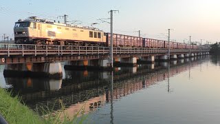 【JR貨物】試9093レ EF510-301 コキ20車 (死重コンテナ満載)熊本までの試運転