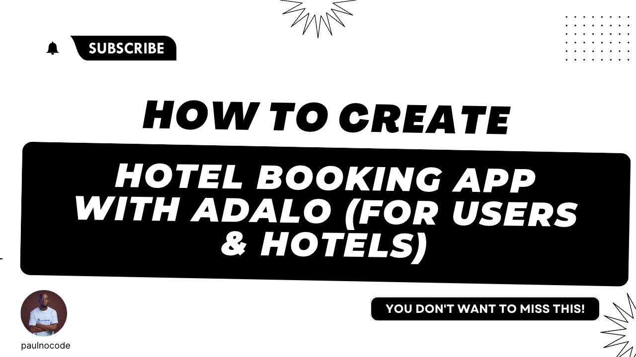 how to create hotel booking app with Adalo (for users & hotels)